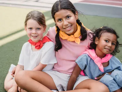 Children outdoors at a community programme