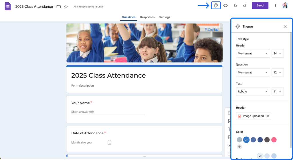 Customize Google Form