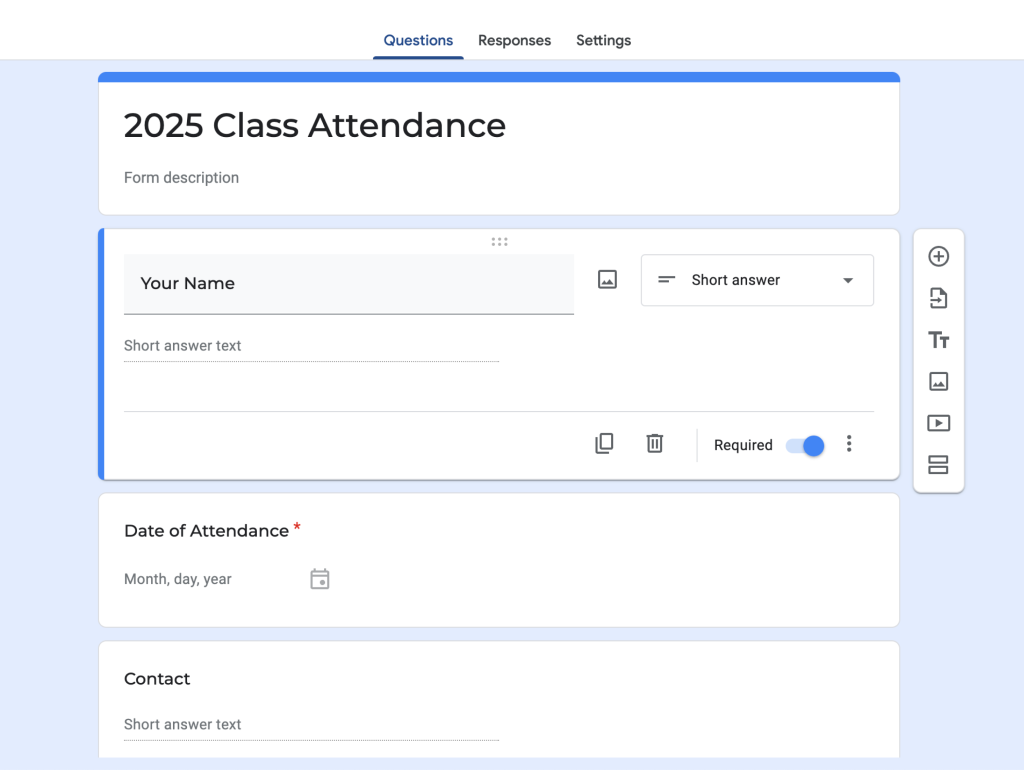 questions google forms