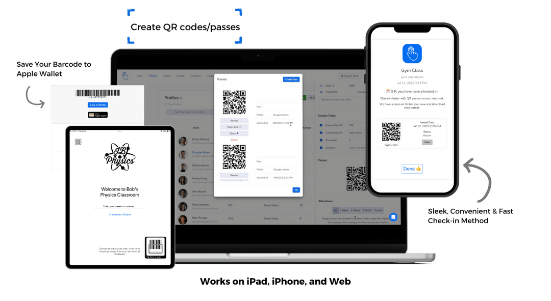 Qr code attendance app and custom barcodes onetap