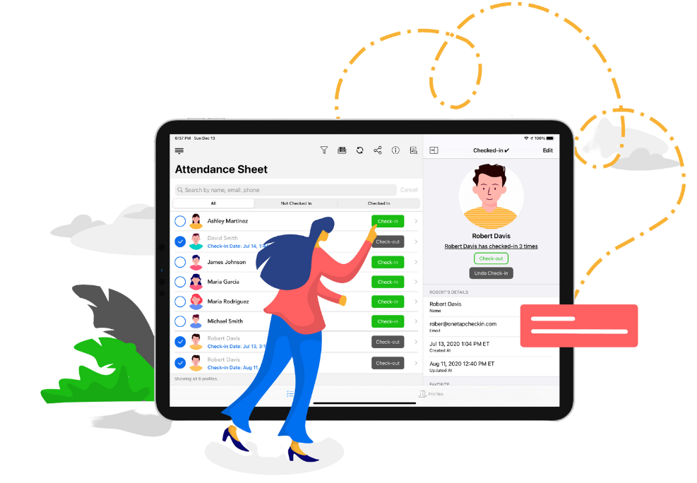 OneTap - digital check-in and attendance app graphic design
