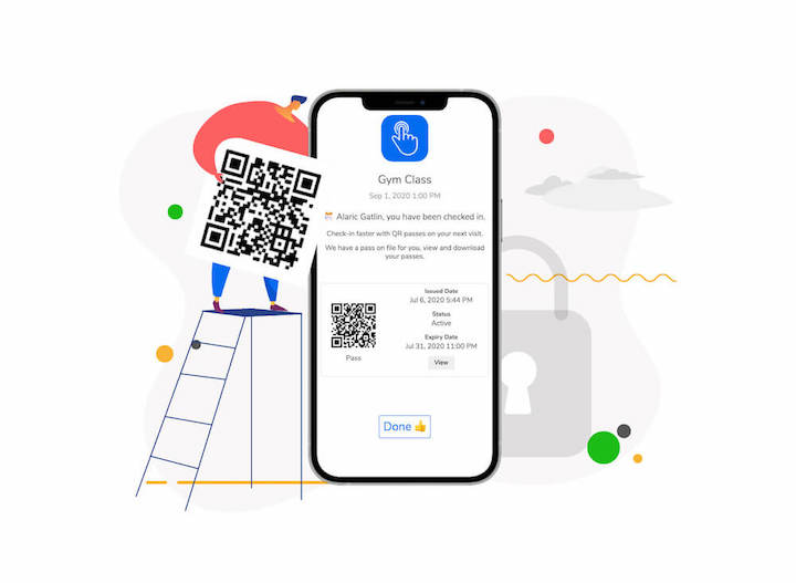 qr code check in app with OneTap digital passes