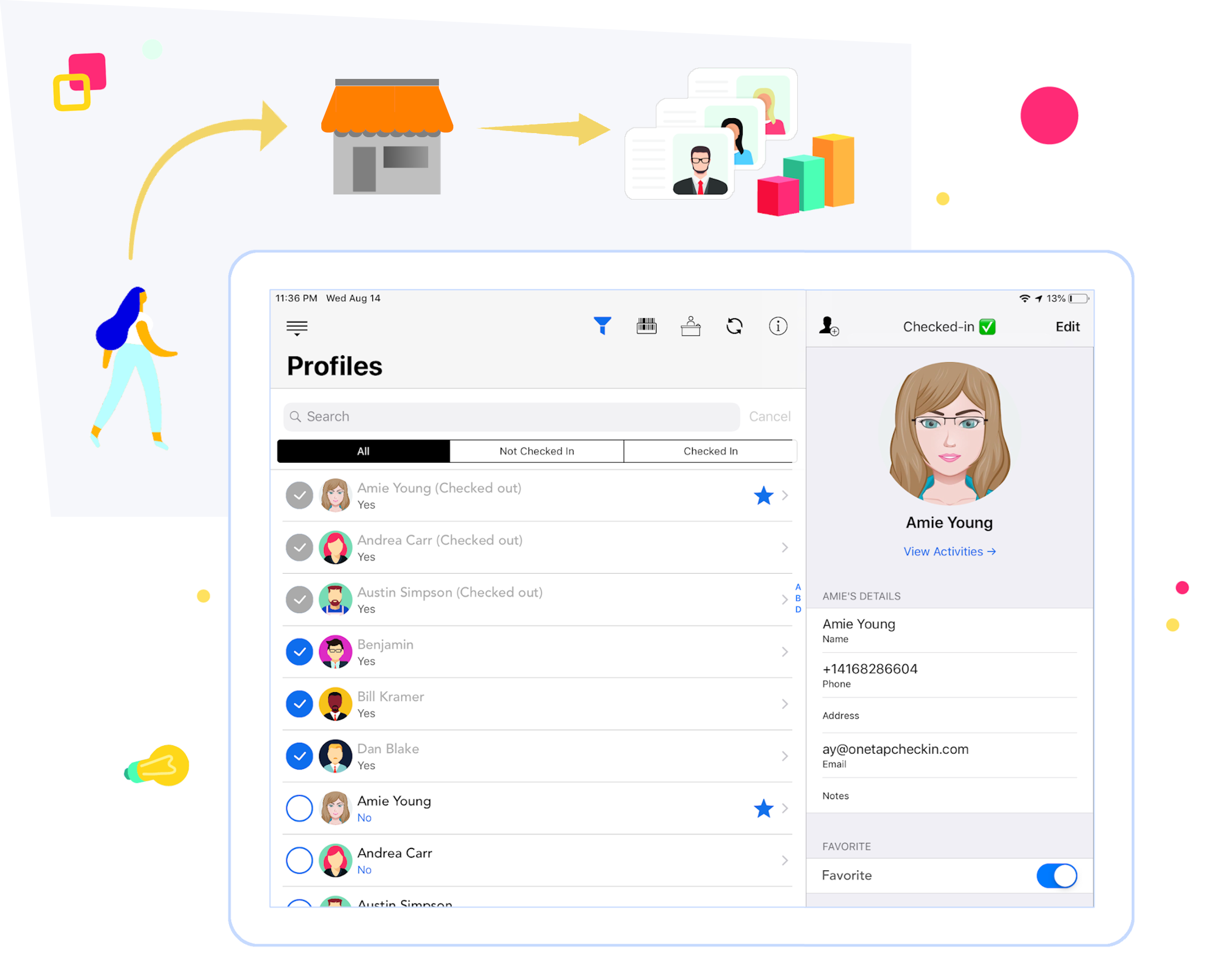 Admin check-in app by OneTap