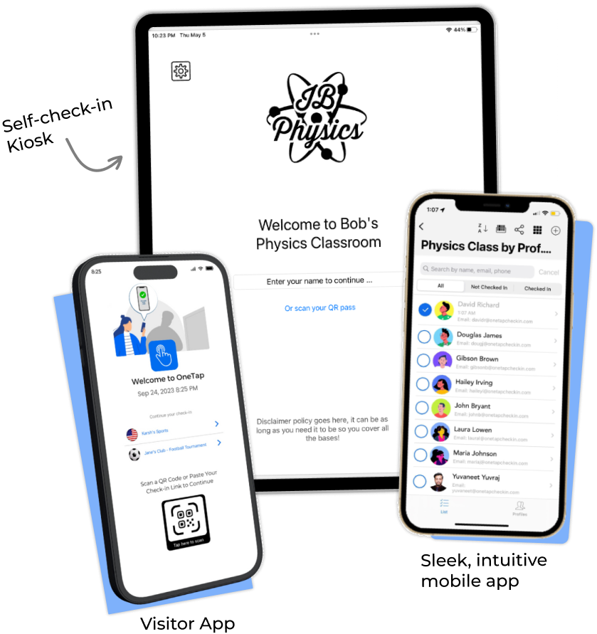 multiple device check-in app OneTap